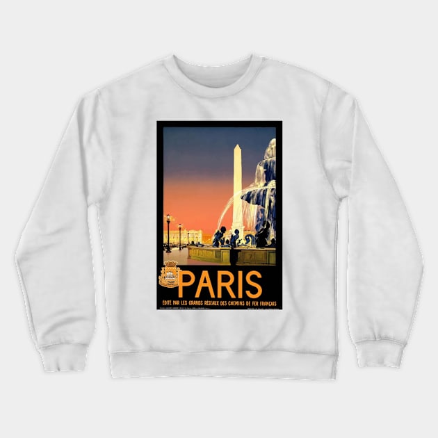 French vintage travel poster Crewneck Sweatshirt by Redbooster